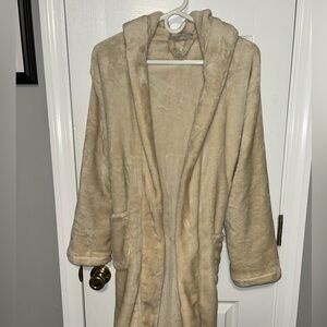 Cozy Beige Hooded Robe